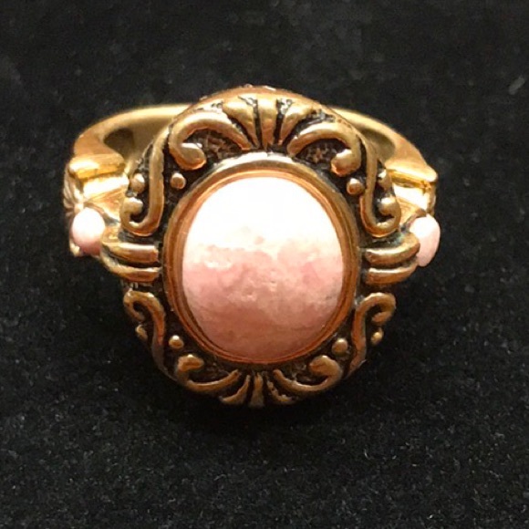 Vintage Pink Gemstone Ring Signed AHM - Picture 7 of 8